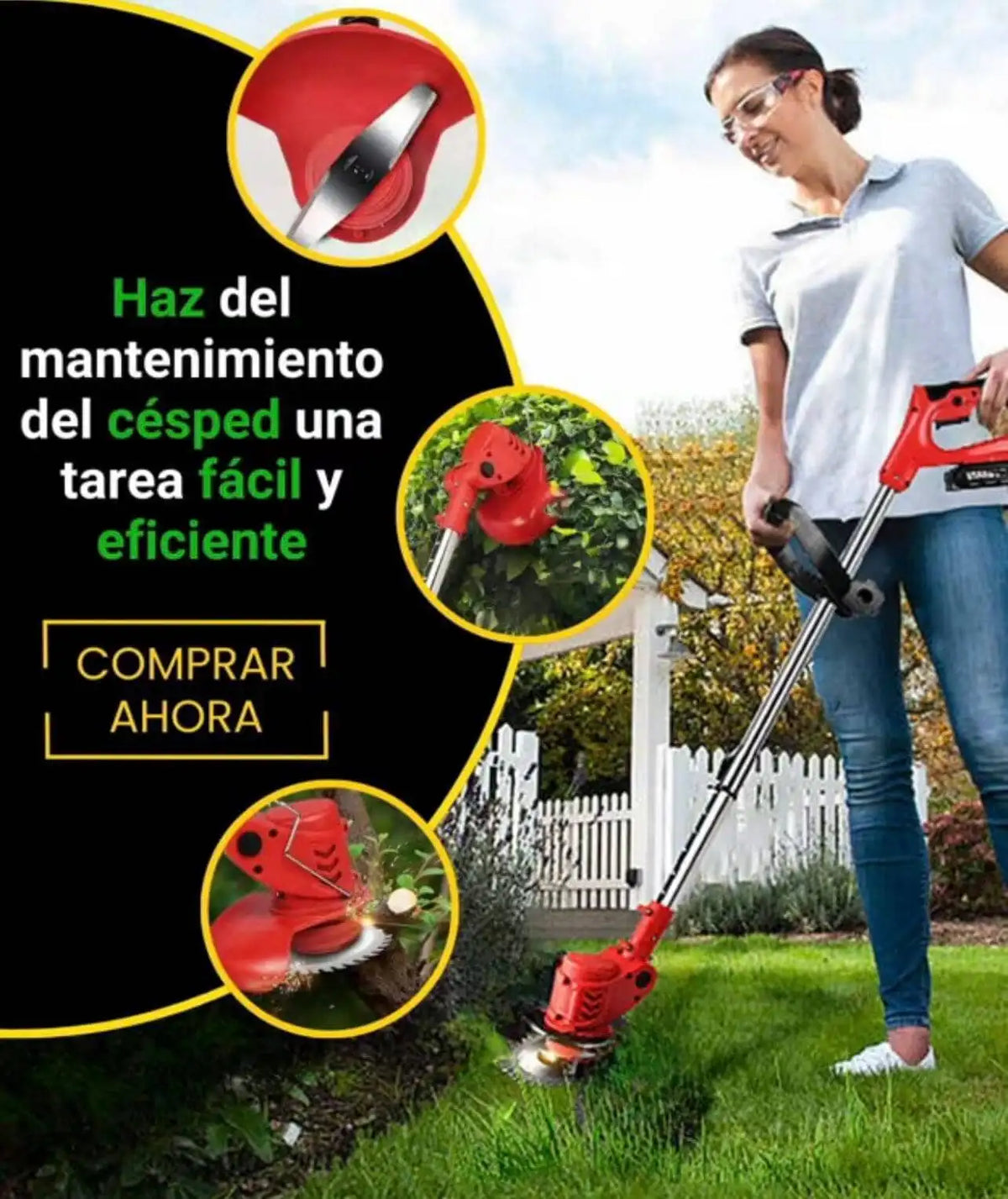Kit Guadaña Turbo Max™ CORTADORA CESPED – Con Batería Extra 🔋 + Regalos Exclusivos 🎁