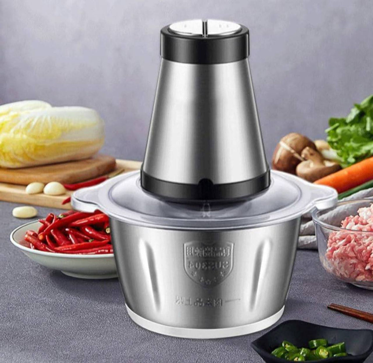 👩🏻‍🍳MoliChef™ - Molino Picadora Eléctrico de 2 Litros en Acero Inoxidable💪