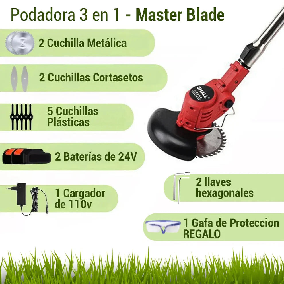 Kit Guadaña Turbo Max™ CORTADORA CESPED – Con Batería Extra 🔋 + Regalos Exclusivos 🎁