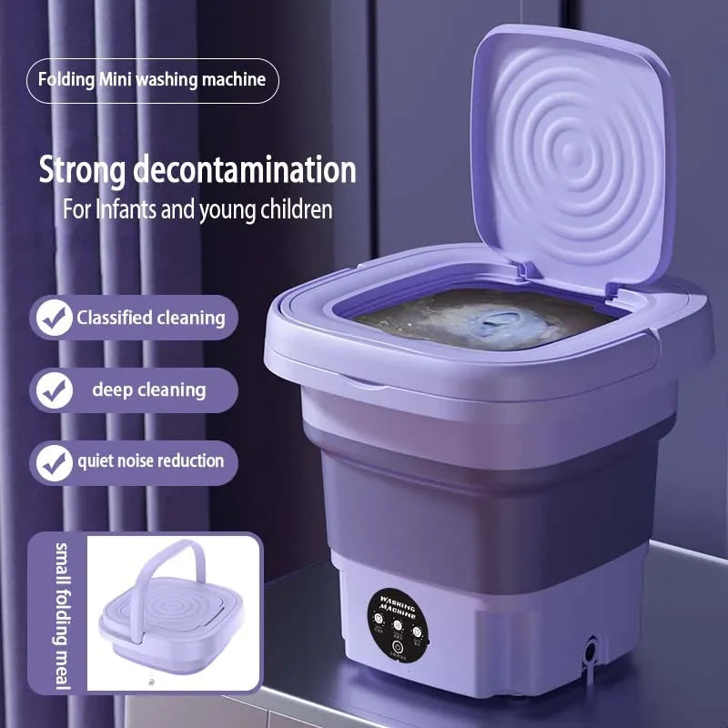 🧺🌀Mini Lavadora Portatil con Secado 8L 🧼👕