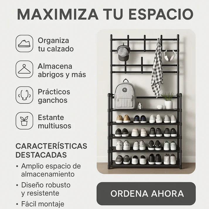 Rack Perchero Colgador Zapatero 5 Niveles - ORGANIZÁ TU CASA HOY 💥📦